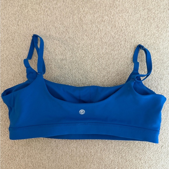 CRZ YOGA Butterluxe Adjustable Spaghetti Strap Sports Bra, Sparkle Blue (small) - Picture 2 of 4